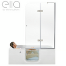 Ella Laydown 30x60 Air Massage Walk In Bathtub Right Drain with Bi-Fold Shower Screen