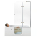 Ella Laydown 30x60 Air Massage Walk In Bathtub Right Drain with Bi-Fold Shower Screen