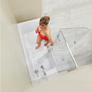 Ella Laydown 32x72 Air Massage Walk In Bathtub Left Drain 2 Piece Fast Fill Faucet Bi-Fold Shower Screen