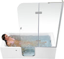 Ella Laydown 32x72 Air Massage Walk In Bathtub Right Drain Bi-Fold Shower Screen