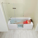 Ella Laydown 32x72 Air Massage Walk In Bathtub Left Drain 2 Piece Fast Fill Faucet Bi-Fold Shower Screen