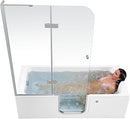 Ella Laydown 32x72 Air Massage Walk In Bathtub Left Drain Bi-Fold Shower Screen