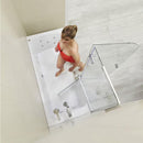Ella Laydown 32x72 Hydro Massage Walk In Bathtub Left Drain 2 Piece Fast Fill Faucet Bi-Fold Shower Screen