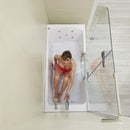 Ella Laydown 32x72 Hydro Massage Walk In Bathtub Left Drain 2 Piece Fast Fill Faucet Bi-Fold Shower Screen