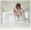 Ella Lounger 27"x60" Acrylic Soaking Walk-In-Bathtub Left Outward Swing Door Heated Seat 2 Piece Fast Fill Faucet 2" Dual Drain