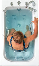 Ella Standard Acrylic Hydro Massage Walk in Tub 30"x52" Left Inward Swing Door 5 Piece Fast Fill Faucet with Heated Seat and Backrest