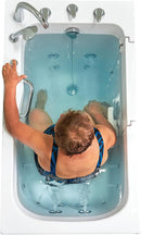 Ella Standard Acrylic Hydro Massage Walk in Tub 30"x52" Right Inward Swing Door 5 Piece Fast Fill Faucet