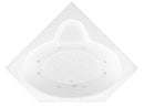 Venzi Ambra 60 x 60 Corner Whirlpool Jetted Bathtub with Center Drain By Atlantis