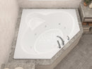 Venzi Ambra 60 x 60 Corner Whirlpool Jetted Bathtub with Center Drain By Atlantis