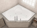 Venzi Ambra 60 x 60 Corner Whirlpool Jetted Bathtub with Center Drain By Atlantis