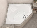 Venzi Ambra 60 x 60 Corner Air Jetted Bathtub with Center Drain By Atlantis