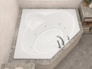 Venzi Ambra 60 x 60 Corner Air & Whirlpool Jetted Bathtub with Center Drain By Atlantis