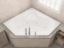 Venzi Ambra 60 x 60 Corner Air & Whirlpool Jetted Bathtub with Center Drain By Atlantis