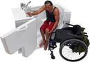 Ella Wheelchair Transfer 26"x52" Acrylic Hydro Massage Walk In Bathtub Left Outward Swing Door Heated Seat 2 Piece Fast Fill Faucet 2" Dual Drain