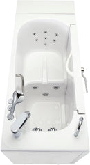 Ella Wheelchair Transfer 26"x52" Acrylic Hydro Massage Walk In Bathtub Left Outward Swing Door Heated Seat 2 Piece Fast Fill Faucet 2" Dual Drain