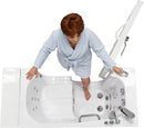 Ella Wheelchair Transfer 26"x52" Acrylic Hydro Massage Walk In Bathtub Left Outward Swing Door Heated Seat 2 Piece Fast Fill Faucet 2" Dual Drain