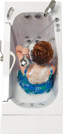 Ella Wheelchair Transfer 26"x52" Acrylic Hydro Massage Walk In Bathtub Left Outward Swing Door Heated Seat 2 Piece Fast Fill Faucet 2" Dual Drain