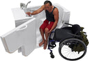 Ella Wheelchair Transfer 26"x52" Acrylic Soaking Walk In Bathtub Left Outward Swing Door Heated Seat 2 Piece Fast Fill Faucet 2" Dual Drain