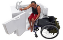 Ella Wheelchair Transfer 30"x52" Acrylic Hydro Massage Walk-In Bathtub with Left Outward Swing Door Heated Seat 5 Piece Fast Fill Faucet 2" Dual Drain