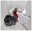 Ella Wheelchair Transfer 30"x52" Acrylic Hydro Massage Walk-In Bathtub with Right Outward Swing Door 2 Piece Fast Fill Faucet 2" Dual Drain