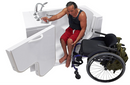 Ella Wheelchair Transfer 30"x52" Acrylic Soaking Walk-In Bathtub with Left Outward Swing Door 5 Piece Fast Fill Faucet Dual 2" Drains