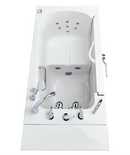 Ella Wheelchair Transfer 30"x52" Acrylic Hydro Massage Walk-In Bathtub with Left Outward Swing Door Heated Seat 5 Piece Fast Fill Faucet 2" Dual Drain