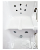 Ella Wheelchair Transfer 30"x52" Acrylic Hydro Massage Walk-In Bathtub with Left Outward Swing Door Heated Seat 5 Piece Fast Fill Faucet 2" Dual Drain