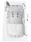 Ella Wheelchair Transfer 30"x52" Acrylic Hydro Massage Walk-In Bathtub with Right Outward Swing Door 2 Piece Fast Fill Faucet 2" Dual Drain