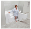 Ella Wheelchair Transfer 30"x52" Acrylic Hydro Massage Walk-In Bathtub with Right Outward Swing Door 2 Piece Fast Fill Faucet 2" Dual Drain