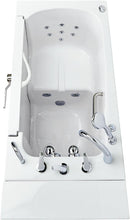 Ella Wheelchair Transfer 30"x52" Acrylic Hydro Massage Walk In Bathtub with Right Outward Swing Door Heated Seat 5PC Fast Fill Faucet 2"Dual Drain
