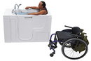 Ella Wheelchair Transfer 30"x52" Acrylic Soaking Walk-In Bathtub with Left Outward Swing Door 5 Piece Fast Fill Faucet Dual 2" Drains