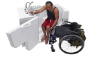 Ella Wheelchair Transfer 32"x52" Acrylic Hydro Massage with Independent Foot Massage Walk In Bathtub Left Outward Swing Door 5 Piece Fast Fill Faucet 2" Dual Drain