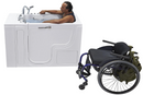 Ella Wheelchair Transfer 32"x52" Acrylic Hydro Massage with Independent Foot Massage Walk In Bathtub Left Outward Swing Door 5 Piece Fast Fill Faucet 2" Dual Drain