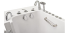 Ella Wheelchair Transfer 32"x52" Acrylic Hydro Massage with Independent Foot Massage Walk In Bathtub Left Outward Swing Door 5 Piece Fast Fill Faucet 2" Dual Drain