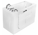 Ella Wheelchair Transfer 32"x52" Acrylic Hydro Massage with Independent Foot Massage Walk In Bathtub Left Outward Swing Door 5 Piece Fast Fill Faucet 2" Dual Drain