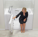 Ella Wheelchair Transfer 36"x55" Acrylic Hydro Massage with Independent Foot Massage Walk In Bathtub Left Door 5 Piece Fast Fill Faucet 2" Dual Drain