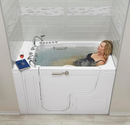 Ella Wheelchair Transfer 36"x55" Acrylic Hydro Massage with Independent Foot Massage Walk In Bathtub Left Door 5 Piece Fast Fill Faucet 2" Dual Drain