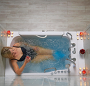Ella Wheelchair Transfer 36"x55" Acrylic Hydro Massage with Independent Foot Massage Walk In Bathtub Left Door 5 Piece Fast Fill Faucet 2" Dual Drain