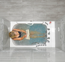 Ella Wheelchair Transfer 36"x55" Acrylic Hydro Massage with Independent Foot Massage Walk In Bathtub Left Door 5 Piece Fast Fill Faucet 2" Dual Drain