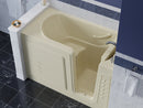 Venzi 30 x 60 walk-in soaking bathtub, right drain, biscuit in a bathroom