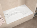 Venzi Grand Tour Talia 36 x 72 rectangular air & whirlpool bathtub installed in a bathroom