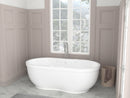 Venzi Velia 35.5 x 71 freestanding air and whirlpool jetted bathtub in a bathroom