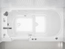 Venzi 32 x 60 walk-in air jetted bathtub, left drain, white in a bathroom