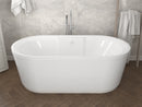 Venzi Padre 33 x 67 freestanding soaking bathtub in a bathroom