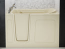 Venzi 32 x 60 walk-in soaking bathtub, left drain, biscuit in a bathroom