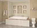 Venzi Capri 54 x 72 rectangular soaking bathtub installed in a bathroom