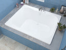 Venzi Flora 40 x 60 rectangular soaking bathtub installed in a bathroom