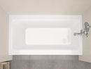 Venzi Madre 32 x 60 front skirted soaking bathtub installed in a bathroom