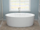 Venzi Sole 33.5 x 67 freestanding whirlpool bathtub in a bathroom