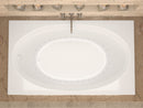 Venzi Viola 42 x 72 rectangular soaking bathtub installed in a bathroom